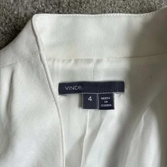 Vince White Ivory Asymmetrical Ribbed Sleeve Draped Drape Jacket Sz 4 V28729072 - Picture 12 of 12